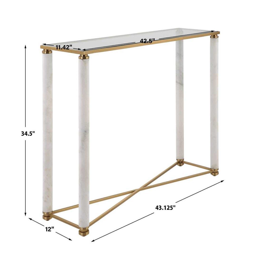 White Pillar Console Table