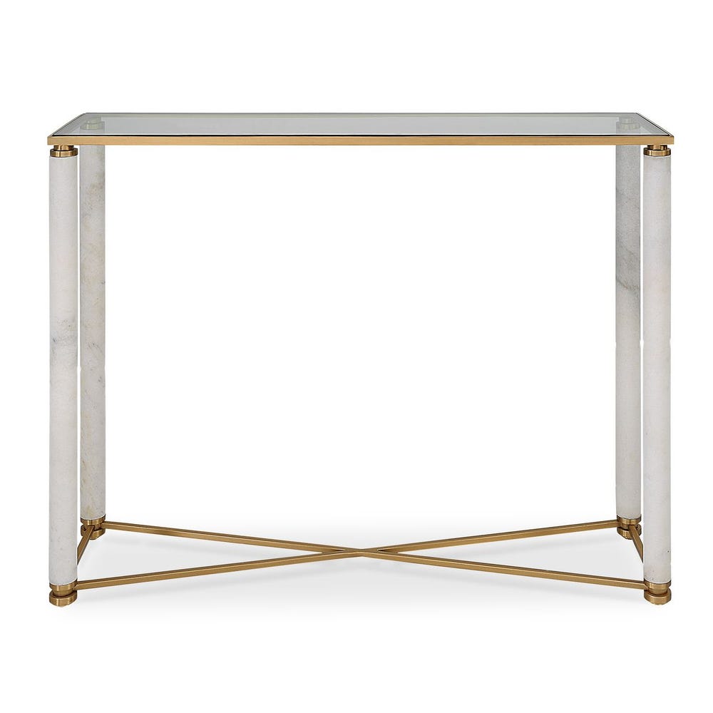 White Pillar Console Table