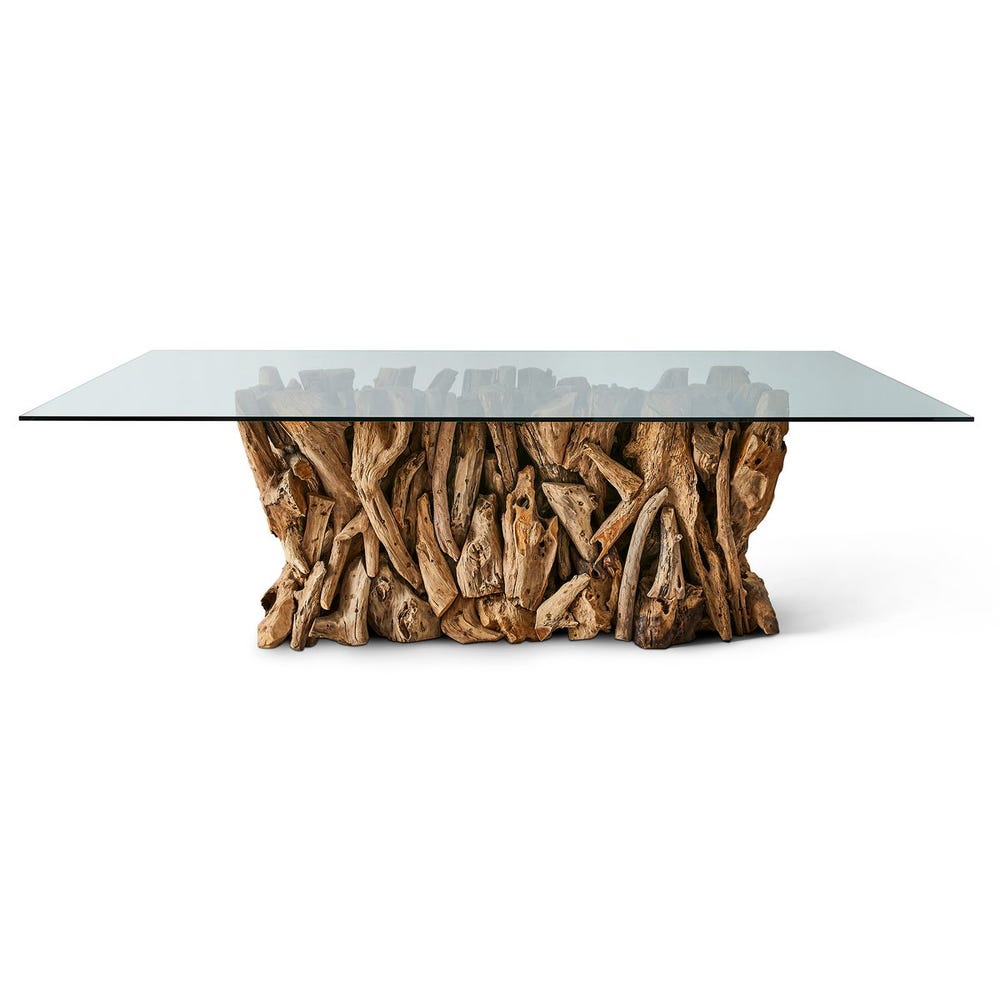 Teak Root Dining Table - Rectangle Natural, 2 Cartons