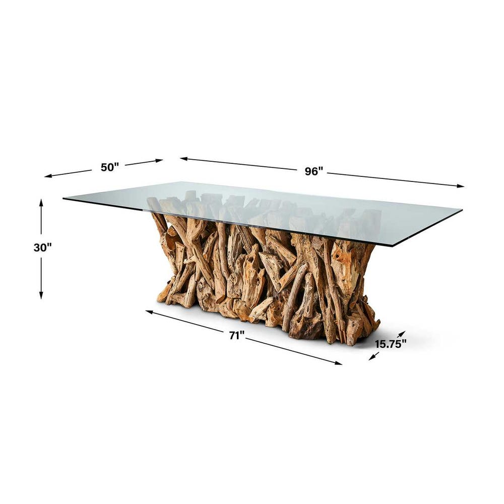 Teak Root Dining Table - Rectangle Natural, 2 Cartons