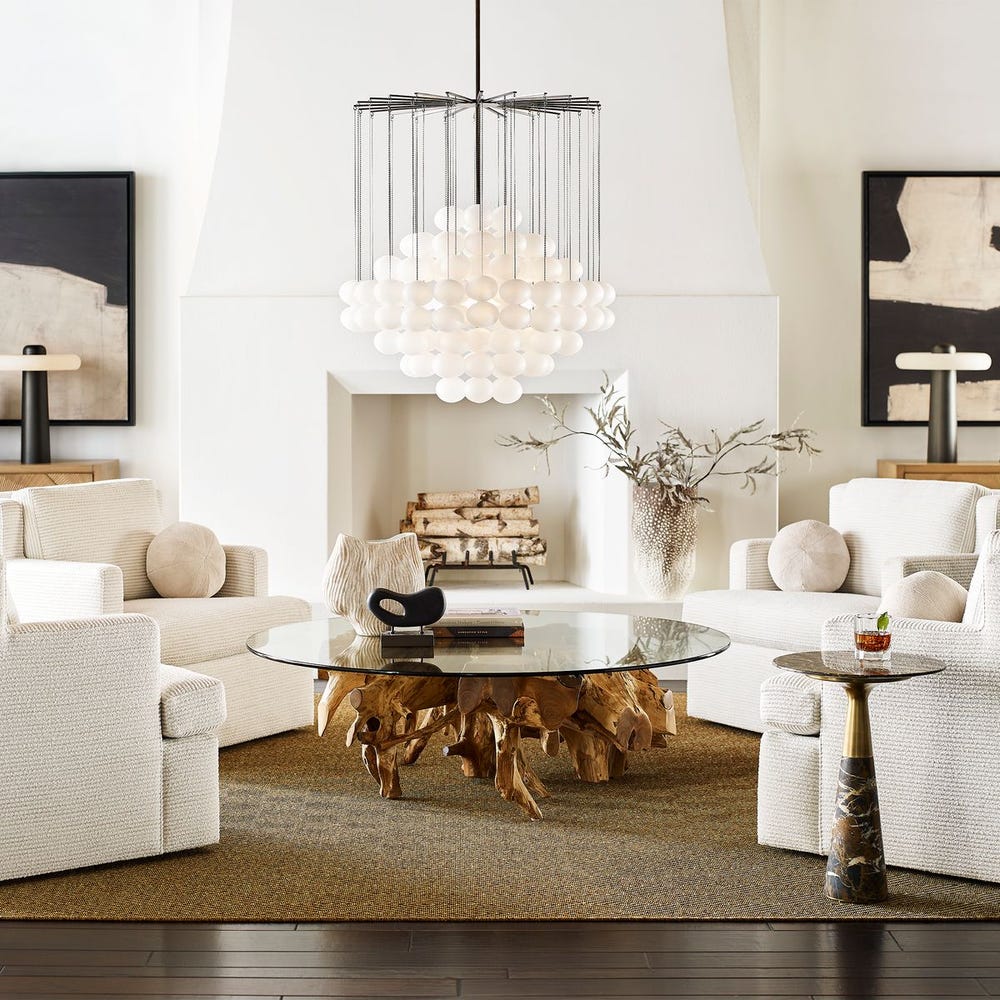 Center Root Coffee Table - Round, 56 Glass 2 CARTONS