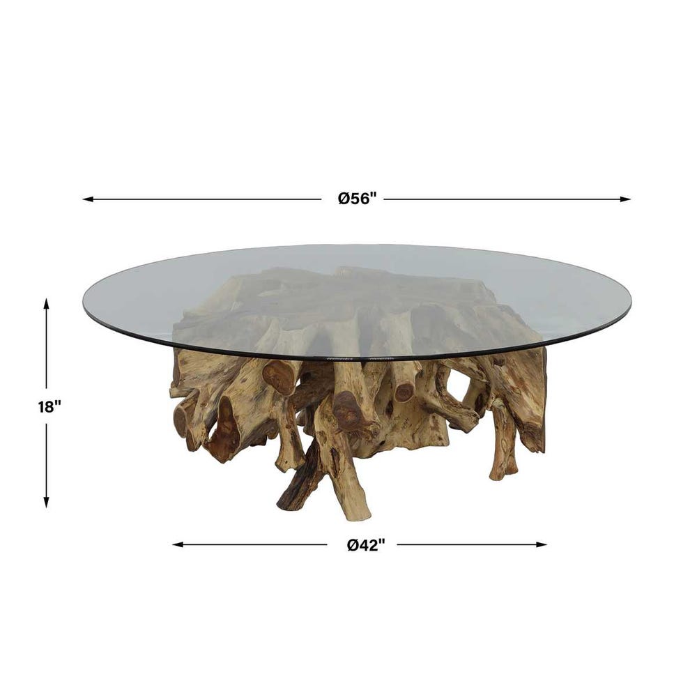 Center Root Coffee Table - Round, 56 Glass 2 CARTONS