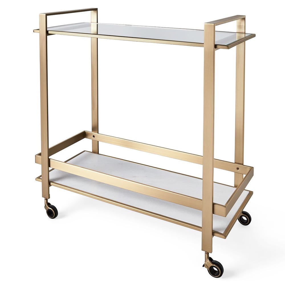 Roll Along Bar Cart - Brass
