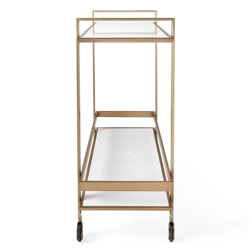 Roll Along Bar Cart - Brass