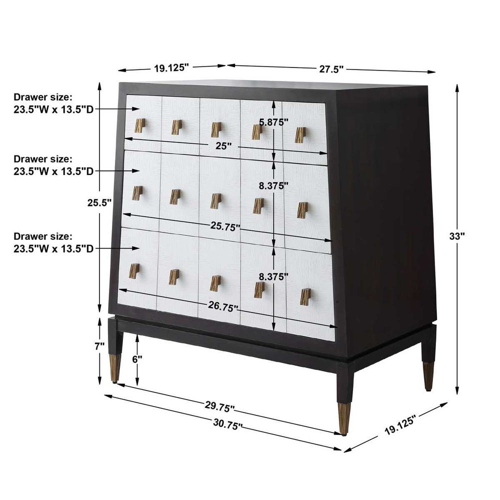 Pyramid Chest - Walnut/White