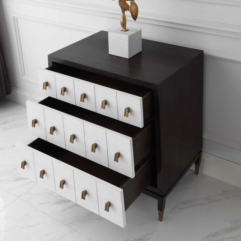Pyramid Chest - Walnut/White