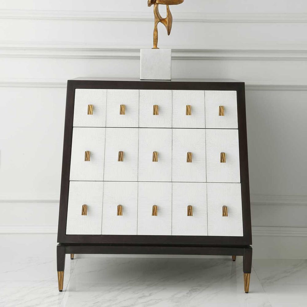 Pyramid Chest - Walnut/White