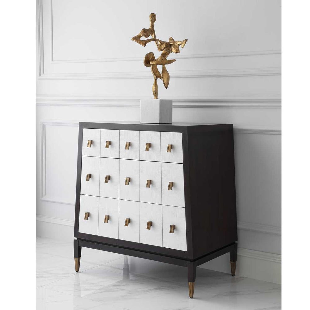 Pyramid Chest - Walnut/White