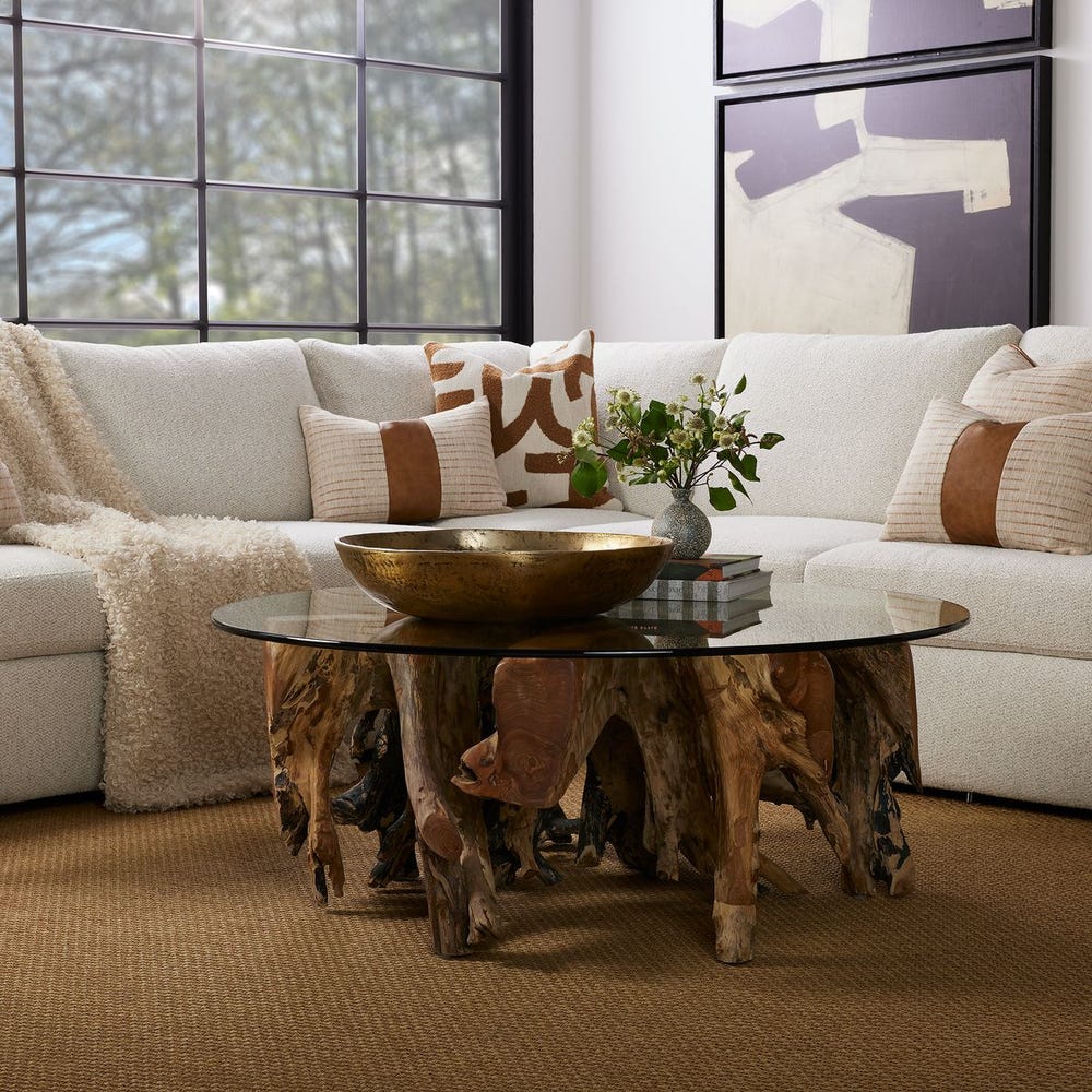 Center Root Coffee Table - Round, 46 Glass 2 CARTONS