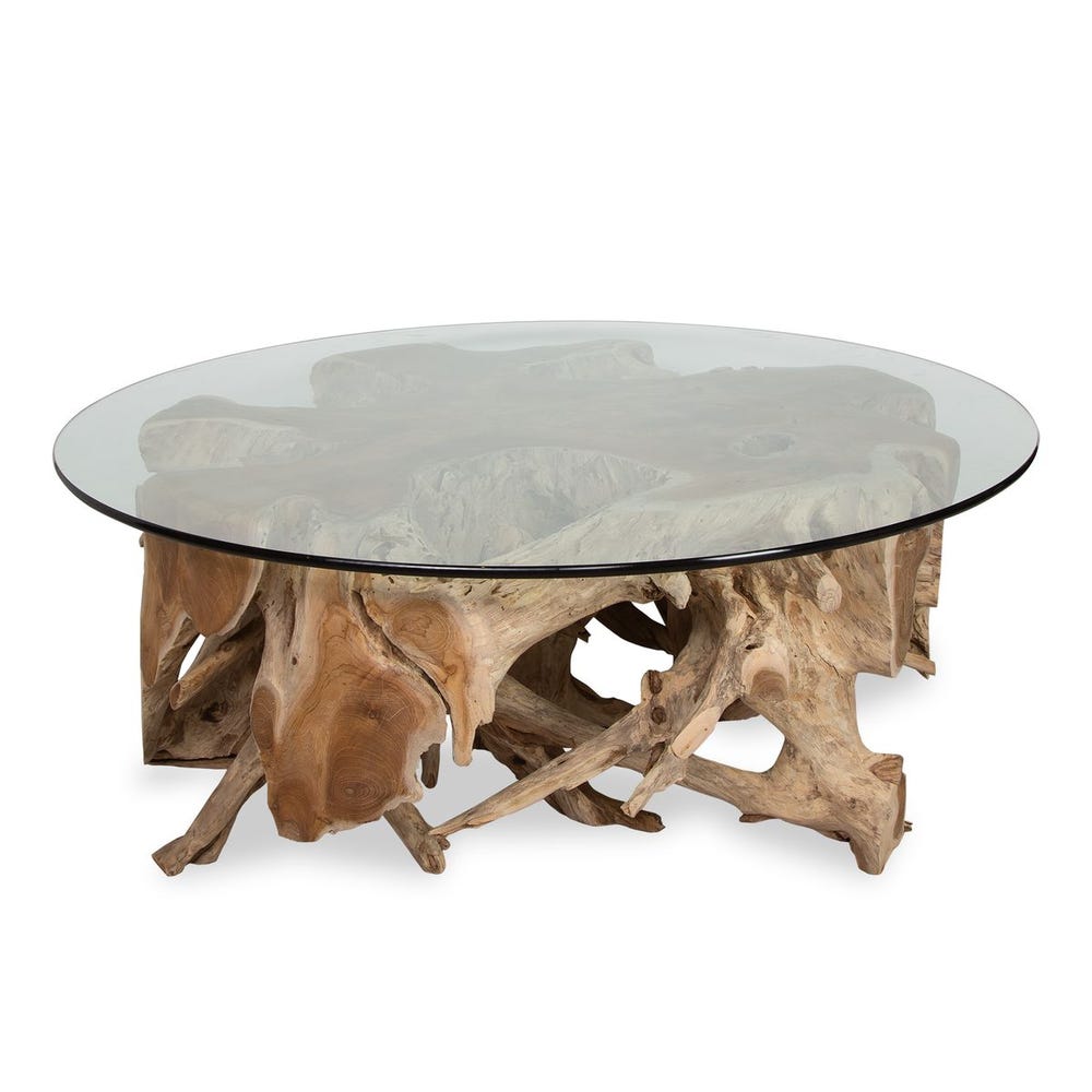 Center Root Coffee Table - Round, 46 Glass 2 CARTONS