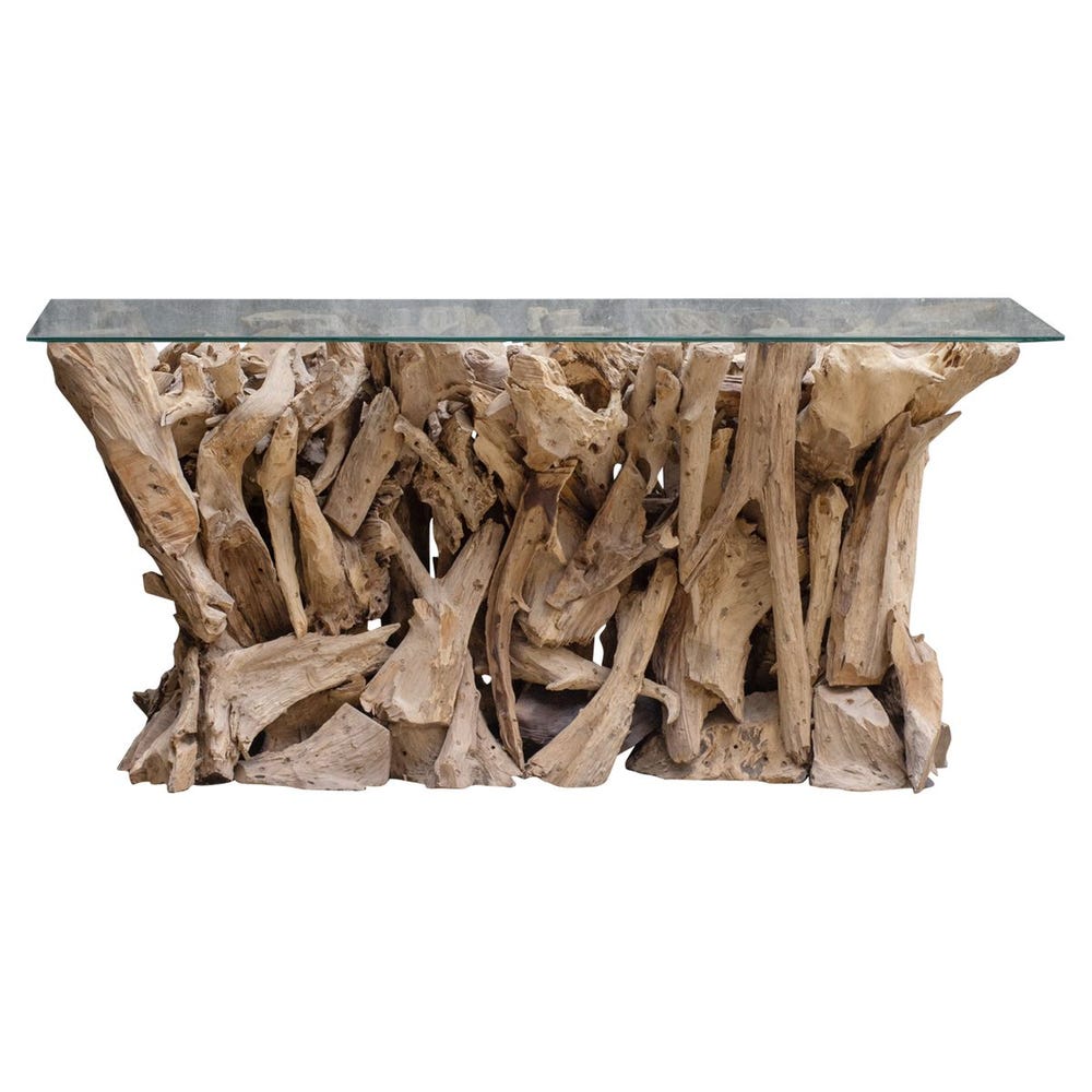 Teak Root Console Table, 2 Cartons