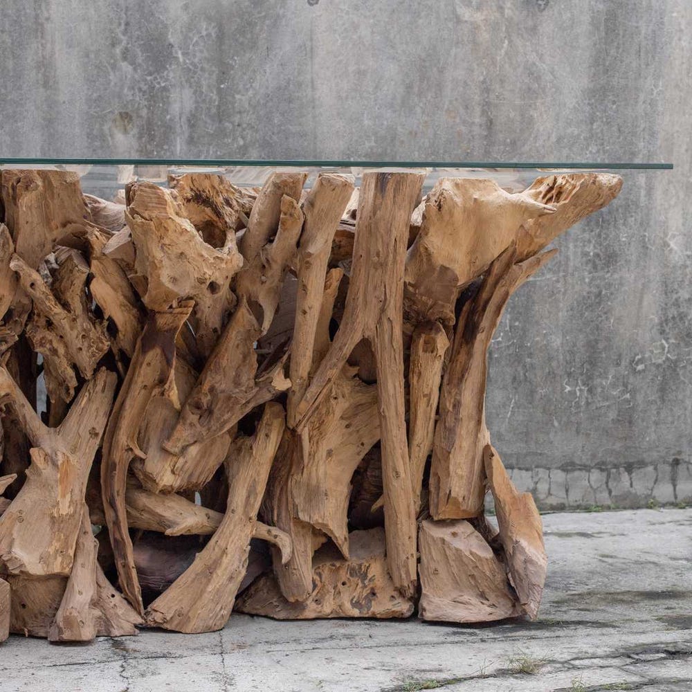Teak Root Console Table, 2 Cartons
