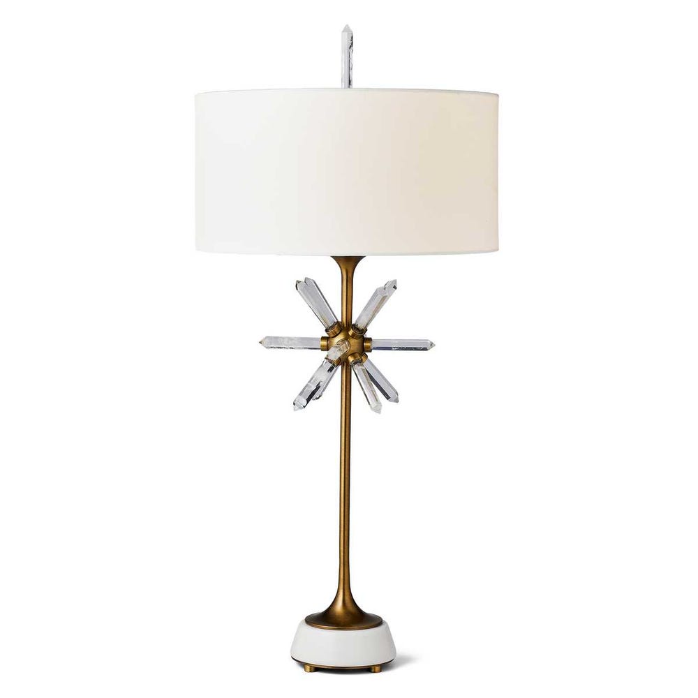 Star Quartz Table Lamp - Antique Brass