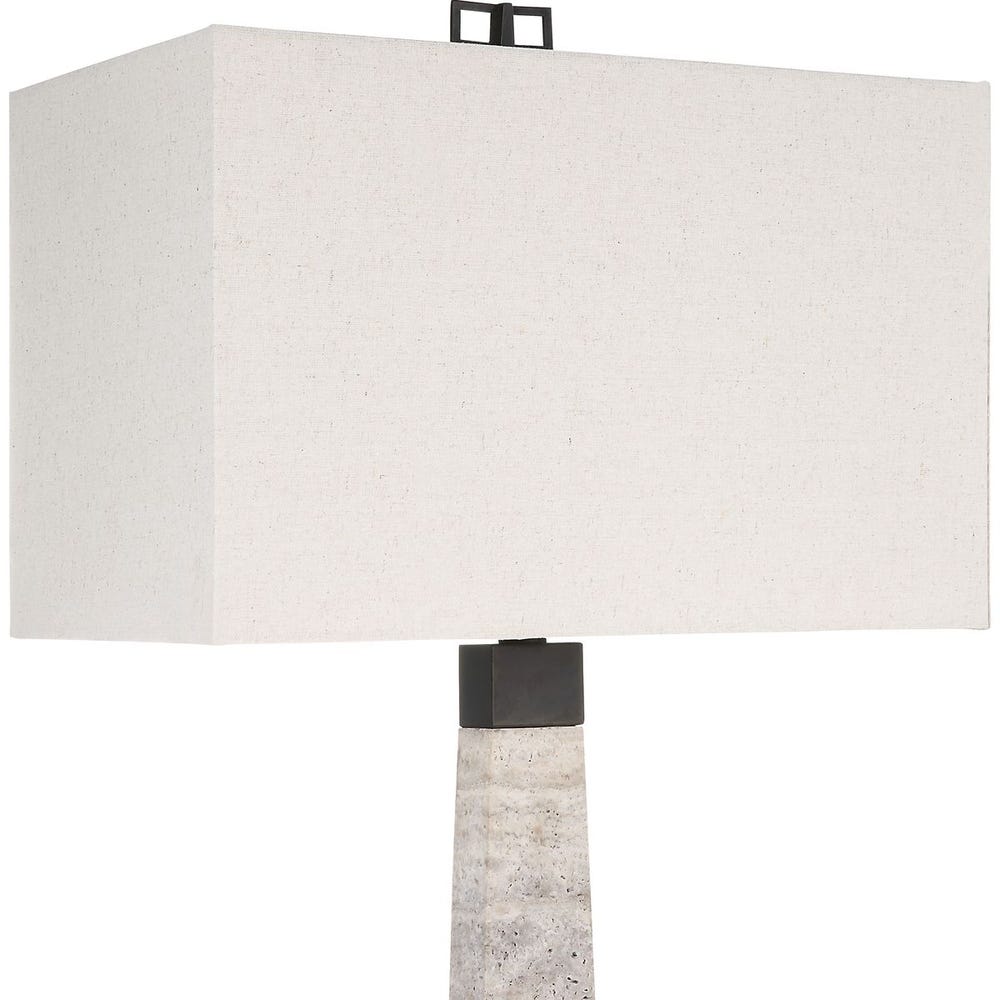 Spire Buffet Lamp - Rustic Gray Stone/Bronze