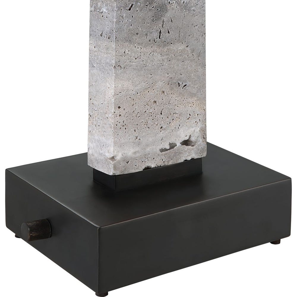 Spire Buffet Lamp - Rustic Gray Stone/Bronze