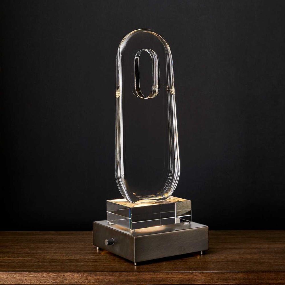 Lighted Plateau Lamp - Square Bronze