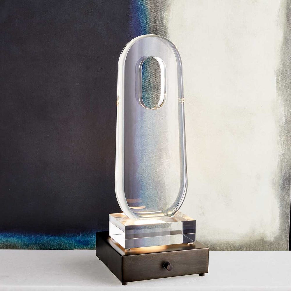 Lighted Plateau Lamp - Square Bronze