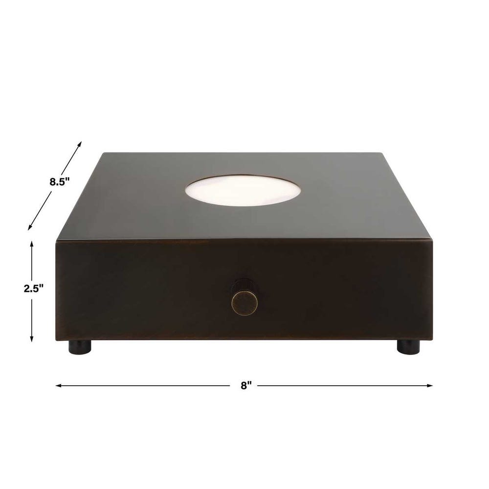 Lighted Plateau Lamp - Square Bronze