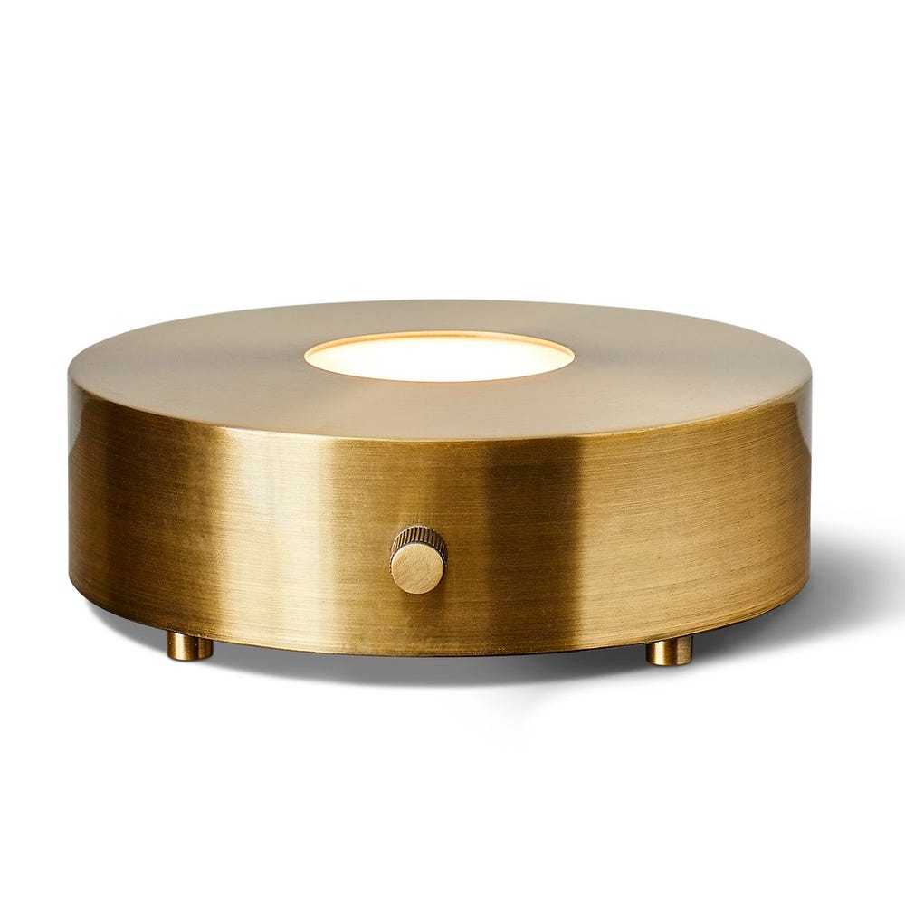 Lighted Plateau Lamp - Round Brass