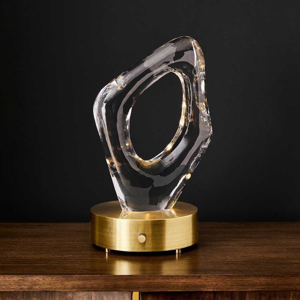 Lighted Plateau Lamp - Round Brass