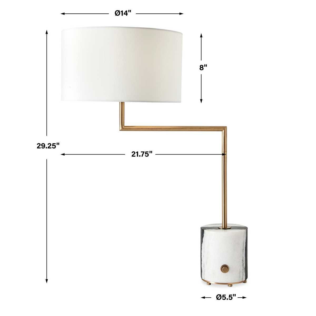 Pivot Table Lamp - Panda Marble/Brass