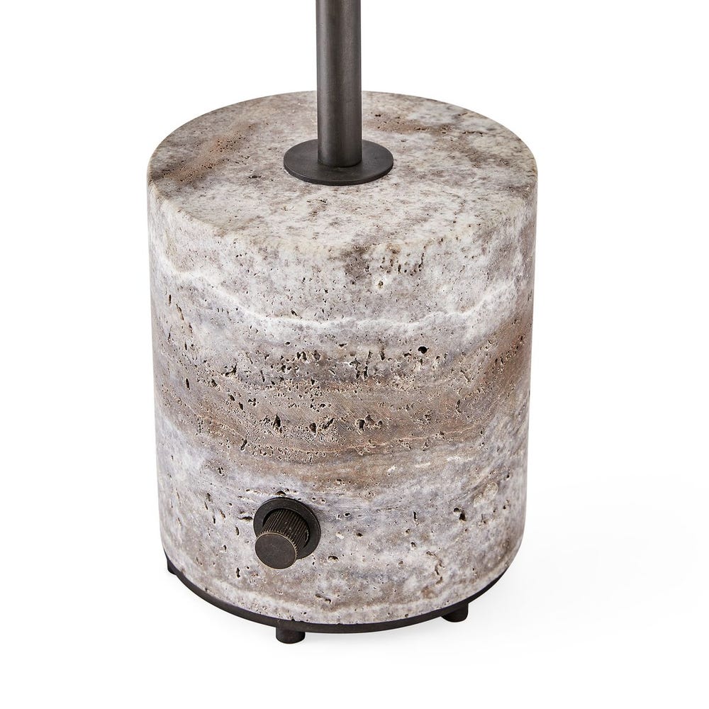 Pivot Table Lamp - Travertine/Bronze