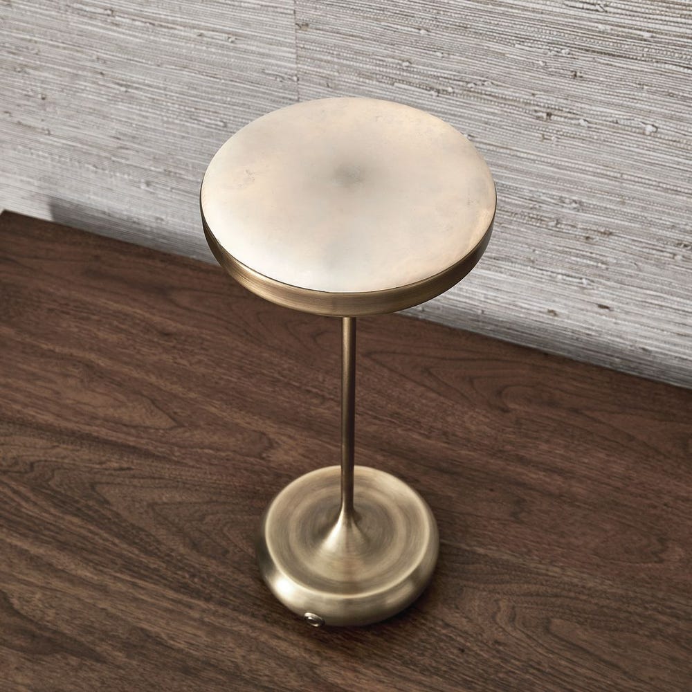 Flat Top Rechargeable Mini Lamp - Brass