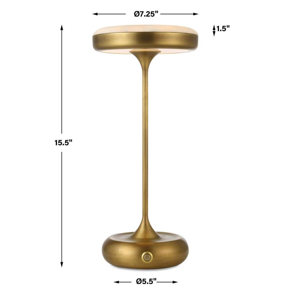 Flat Top Rechargeable Mini Lamp - Brass