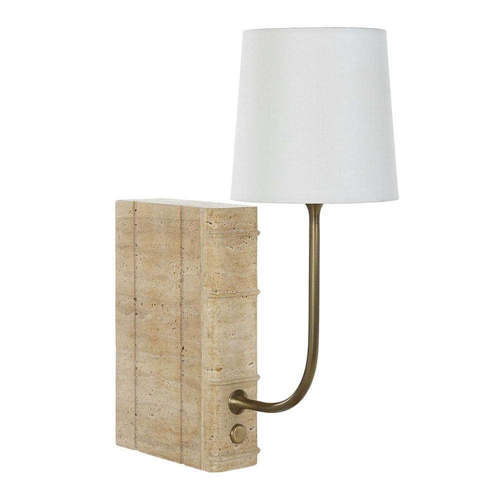 Book Mini Lamp - Travertine