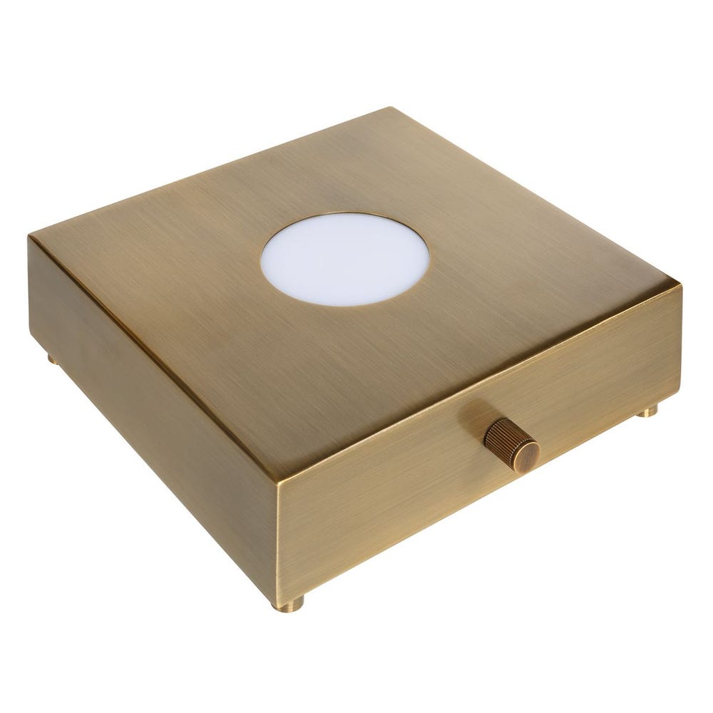 Lighted Plateau Lamp - Square Brass