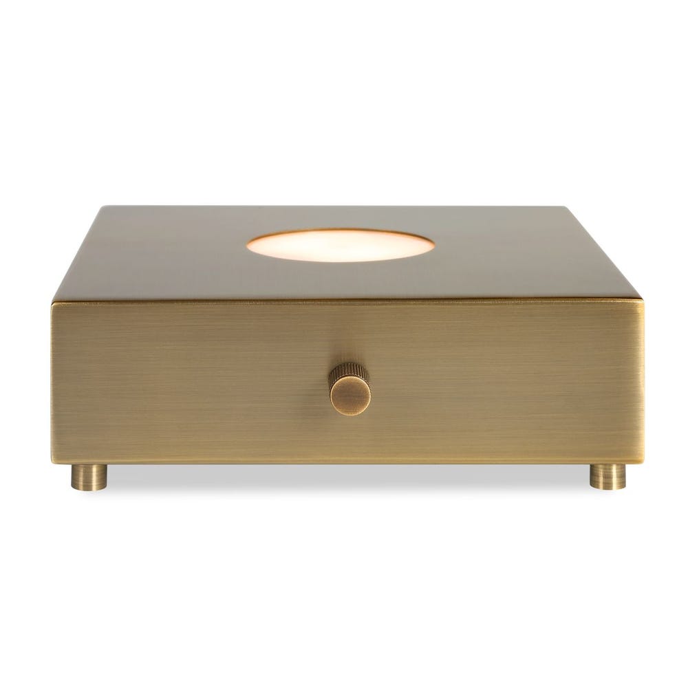 Lighted Plateau Lamp - Square Brass