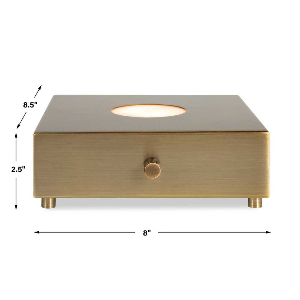 Lighted Plateau Lamp - Square Brass