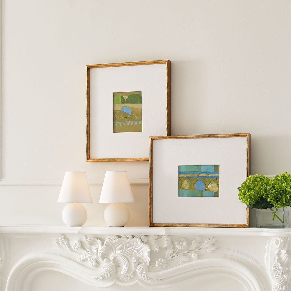 Petite Bijoux Framed Canvases - Lime, S/2
