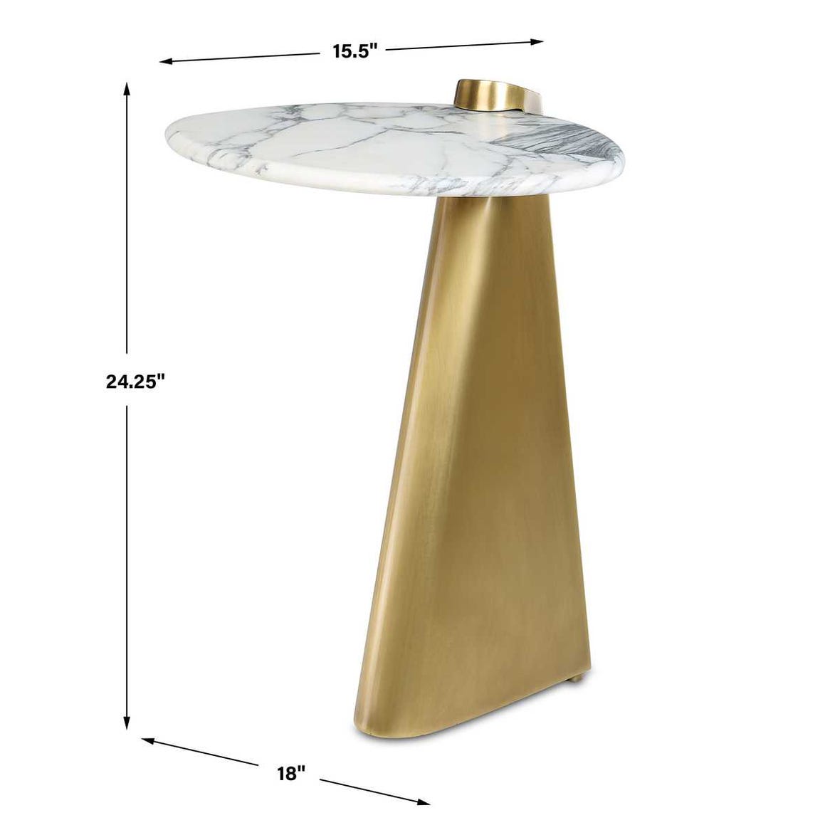 Strum Accent Table - Arabescato Marble