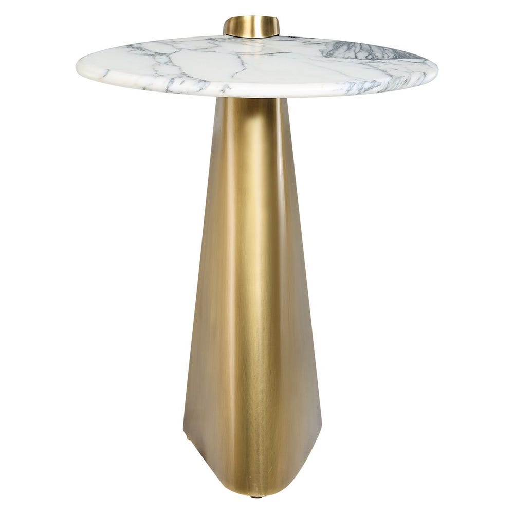 Strum Accent Table - Arabescato Marble