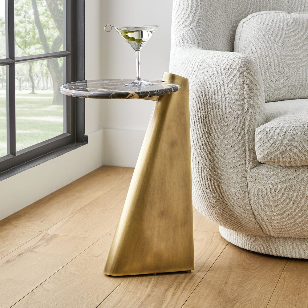 Strum Accent Table - Michelangelo Marble