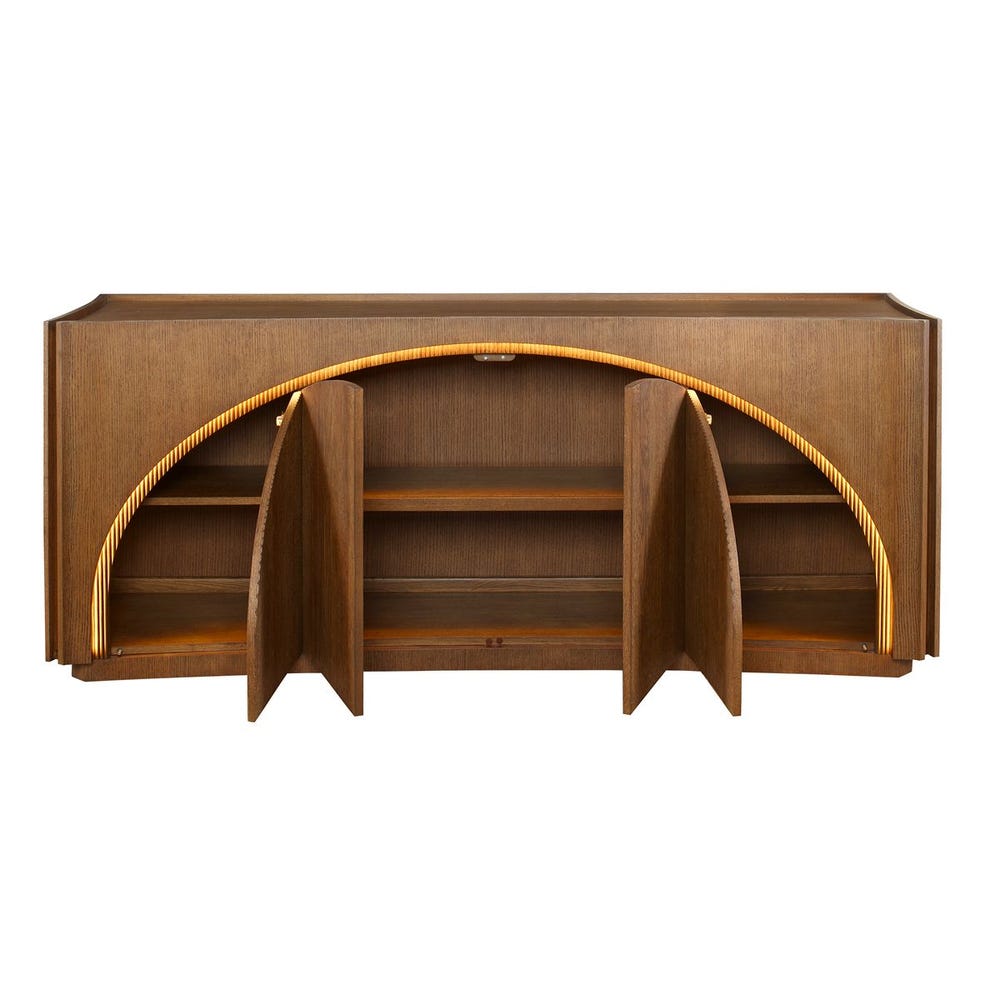High Light, Lighted 4 Door Console Cabinet