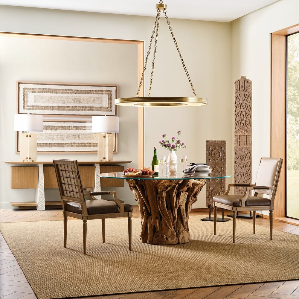 Teak Root Dining Table - Round Bleached, 2 Cartons