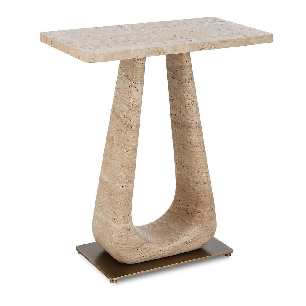 About Turn Side Table - Travertine