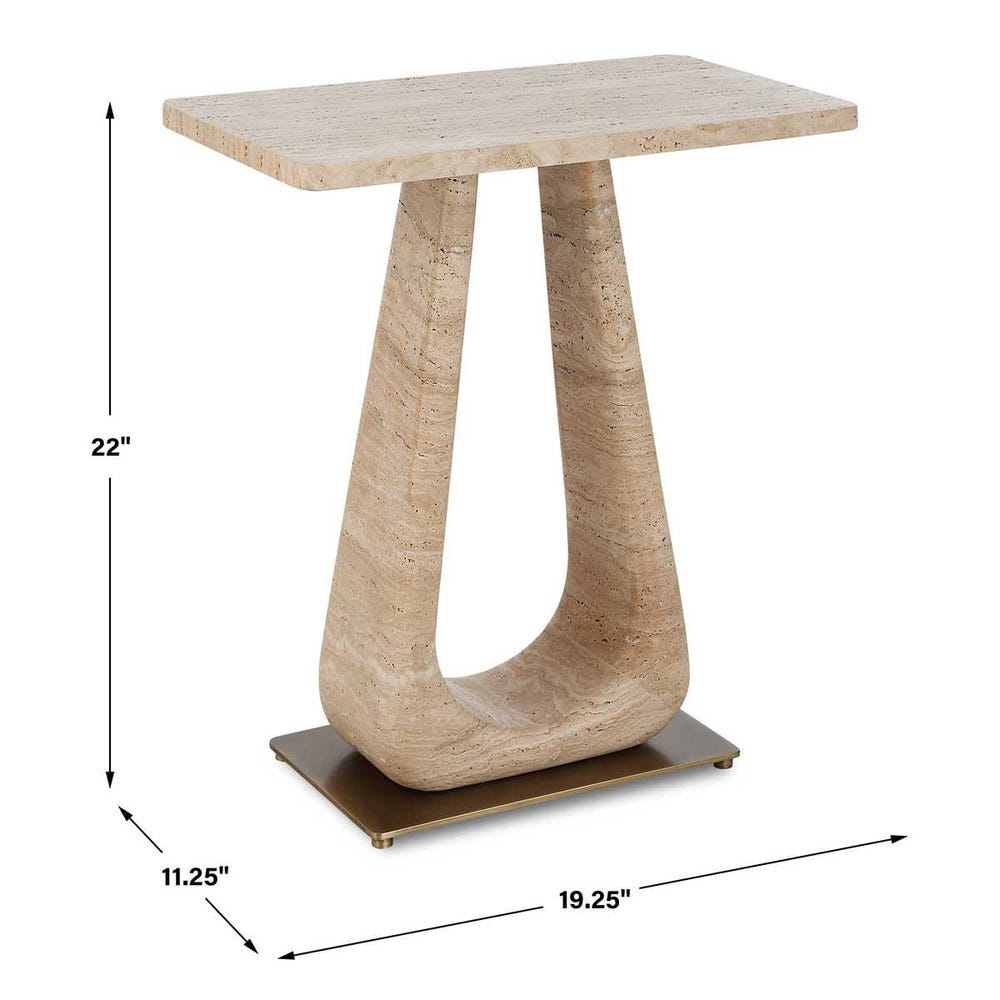 About Turn Side Table - Travertine