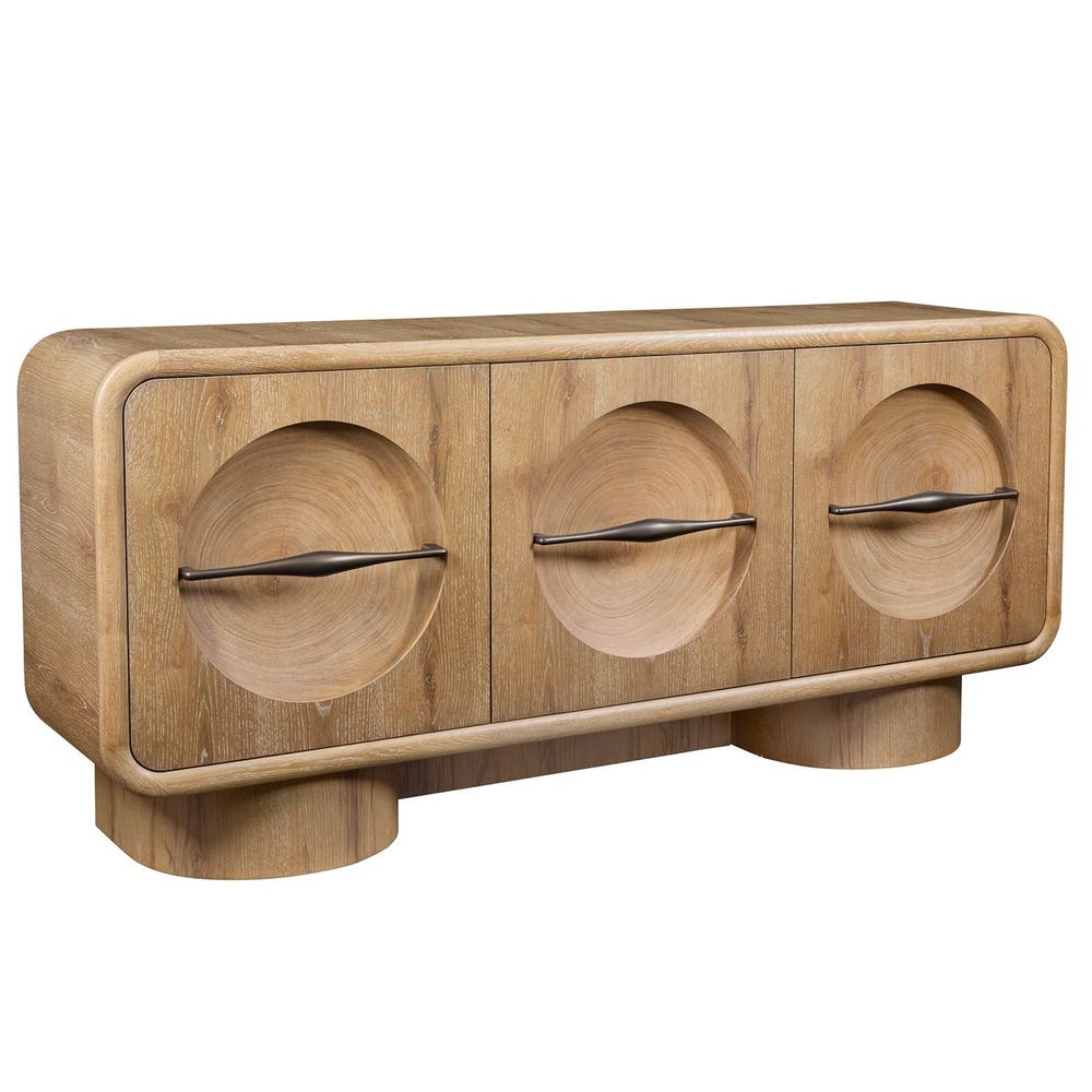 Forest Rings Lighted 3 Door Cabinet