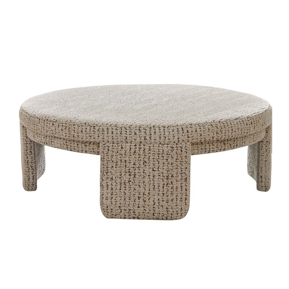 Give It A Rest Ottoman, Round - Hopscotch Creamy Espresso