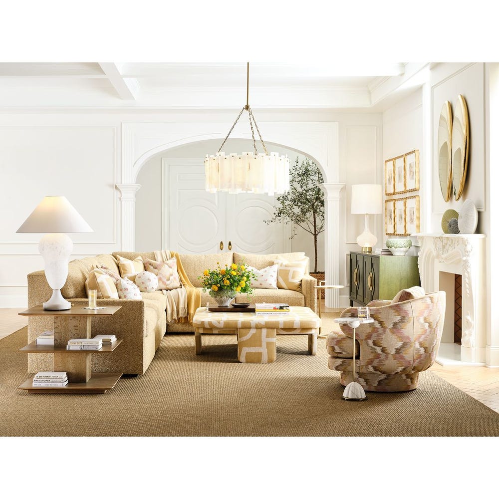 Give It A Rest Ottoman, Square - Brush w Destiny Sunbrella