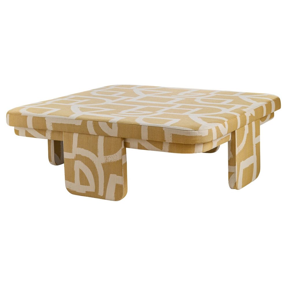 Give It A Rest Ottoman, Square - Brush w Destiny Sunbrella