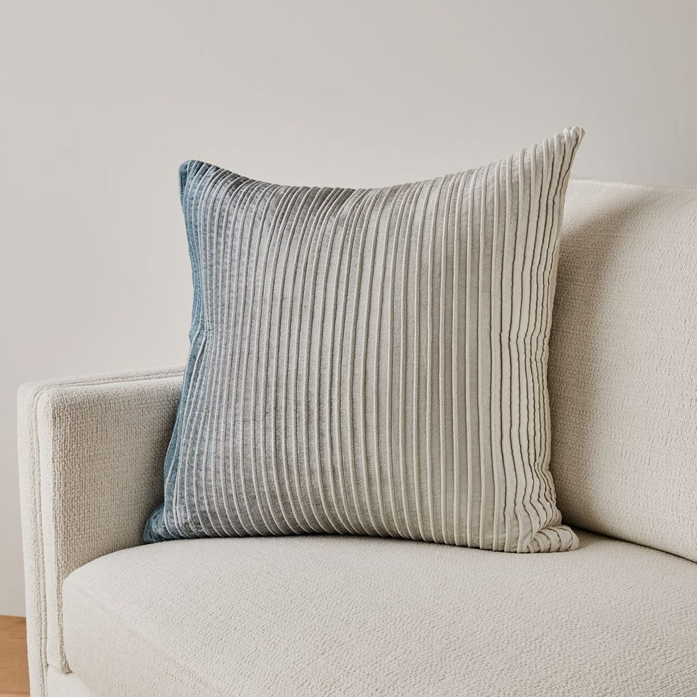 Fade Out Velvet Pillow - Blue