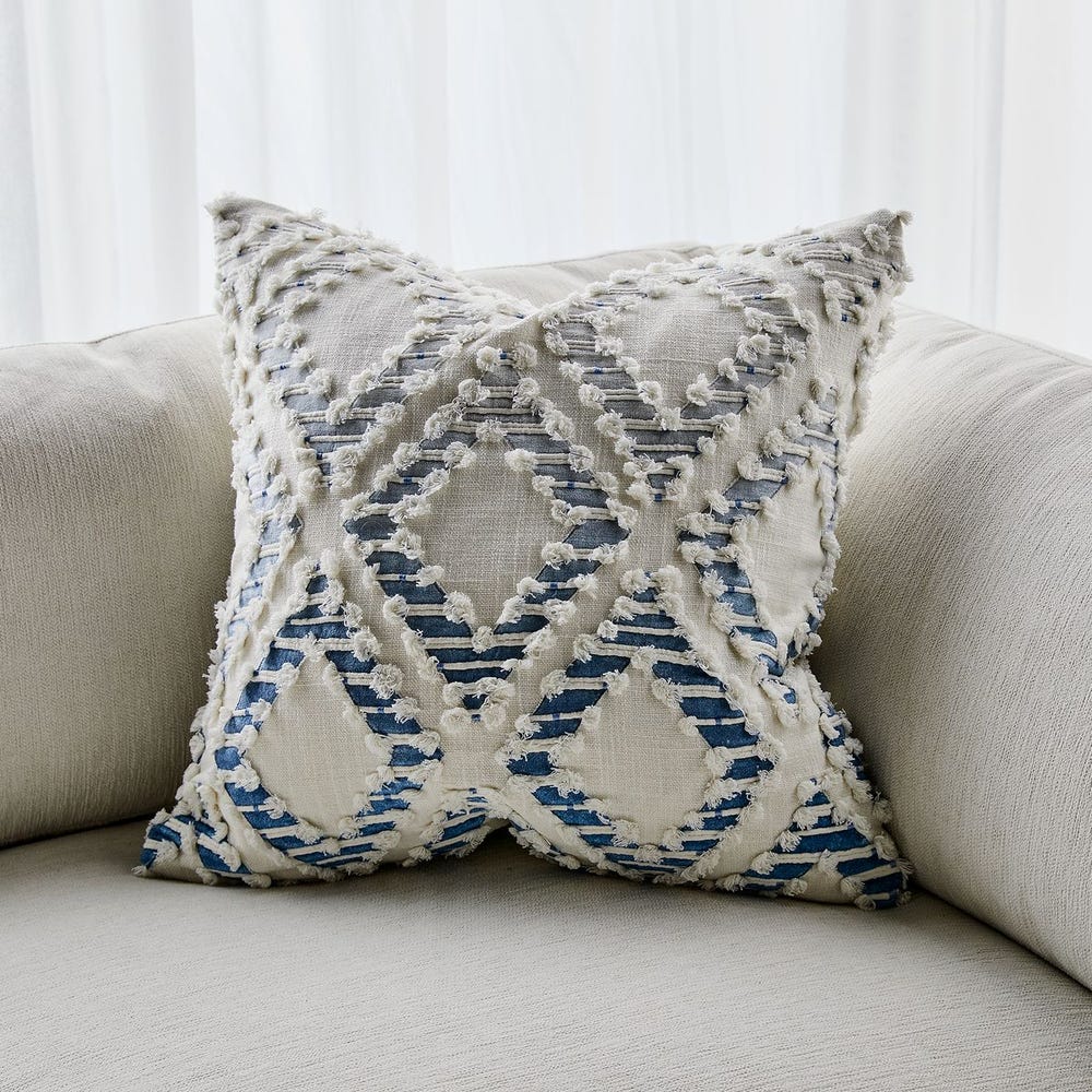 Fringe Element Pillow - Ombre Blue
