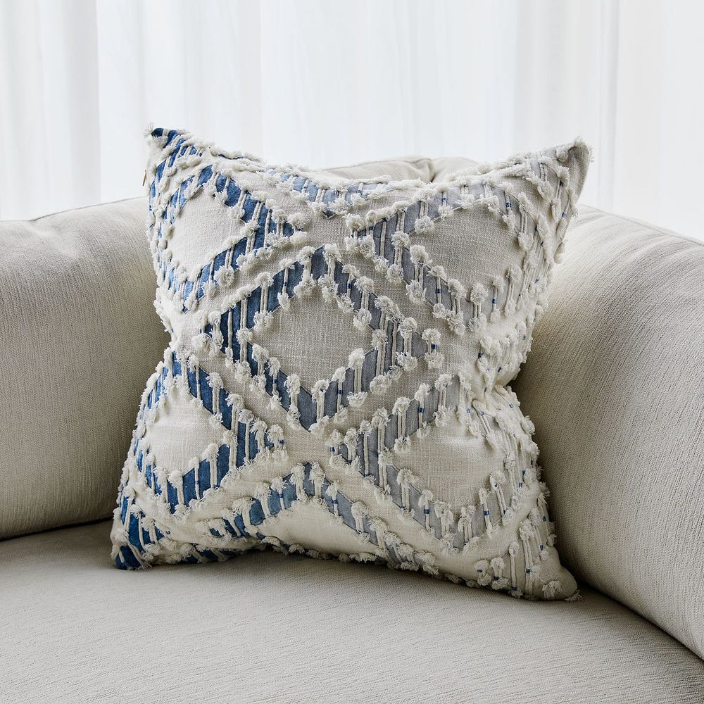 Fringe Element Pillow - Ombre Blue