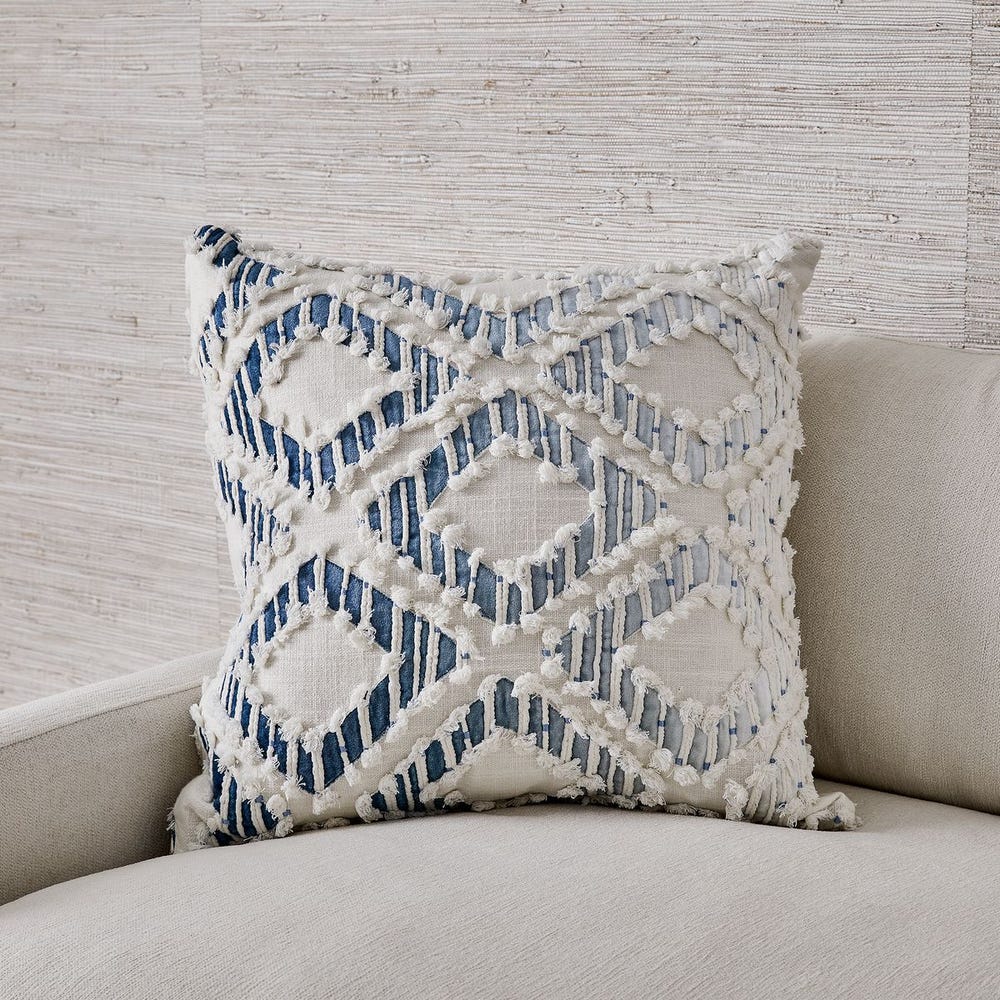 Fringe Element Pillow - Ombre Blue