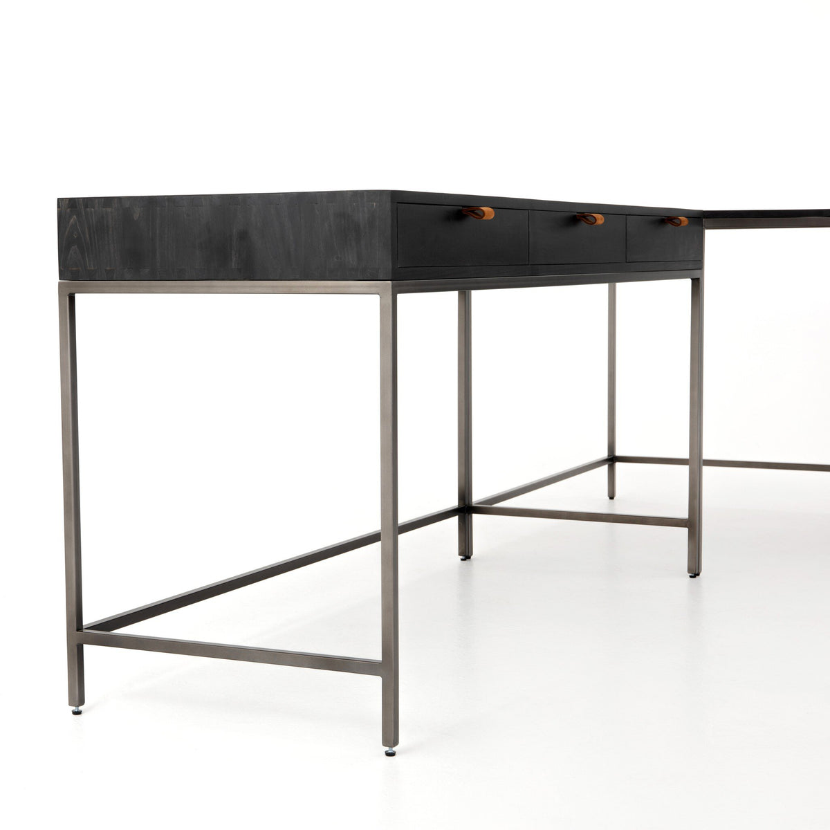 Trey Desk System With Filing Credenza