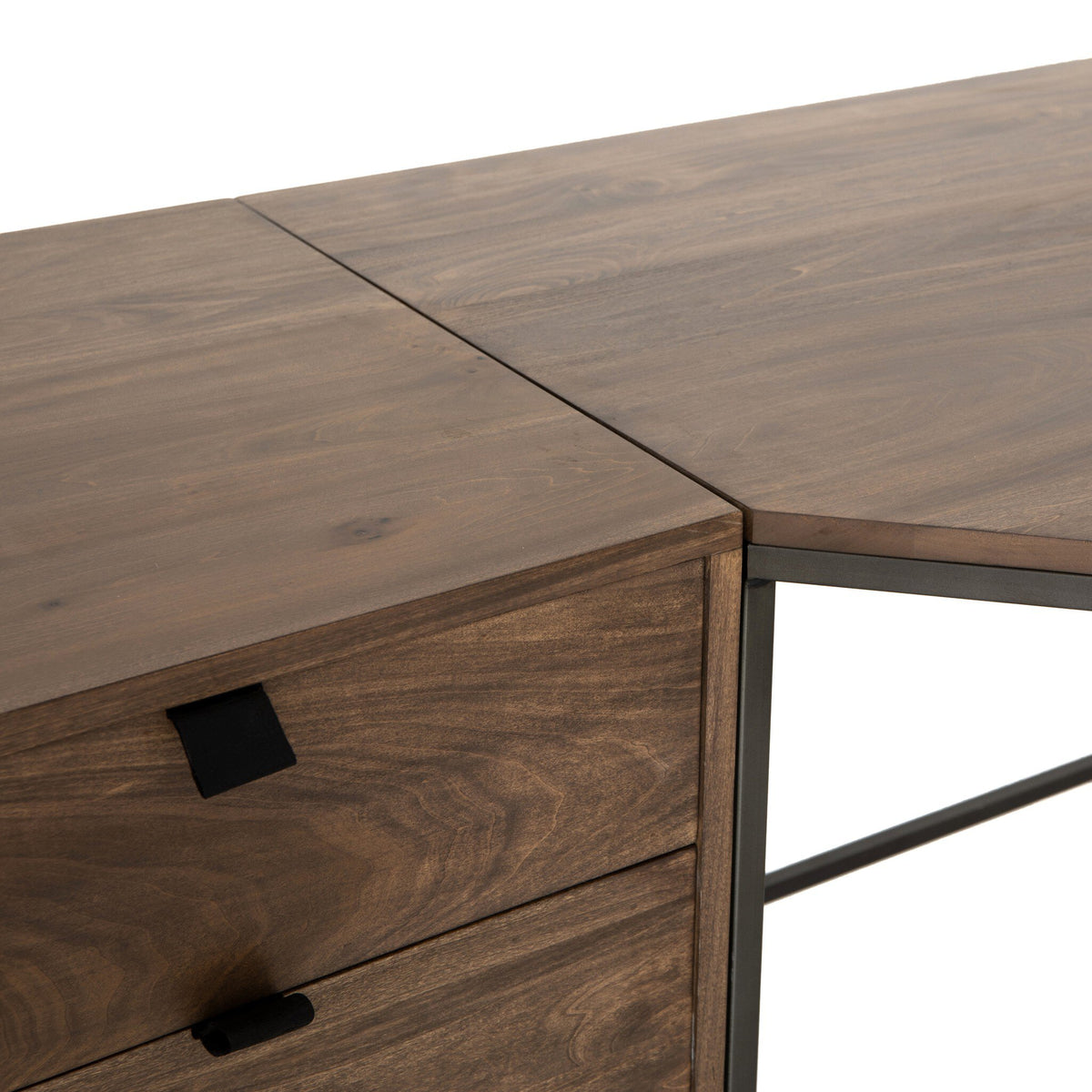 Trey Desk System With Filing Credenza